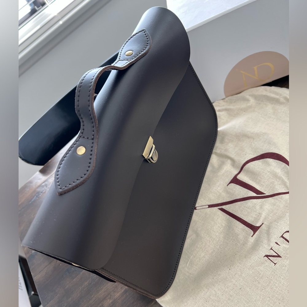 Brown Leather Satchel - Briefcase Bag - Picture 2 of 7